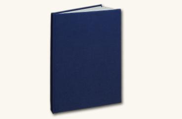 Preview: Edles Notizbuch Leinen marineblau, unliniert, handgefertigt